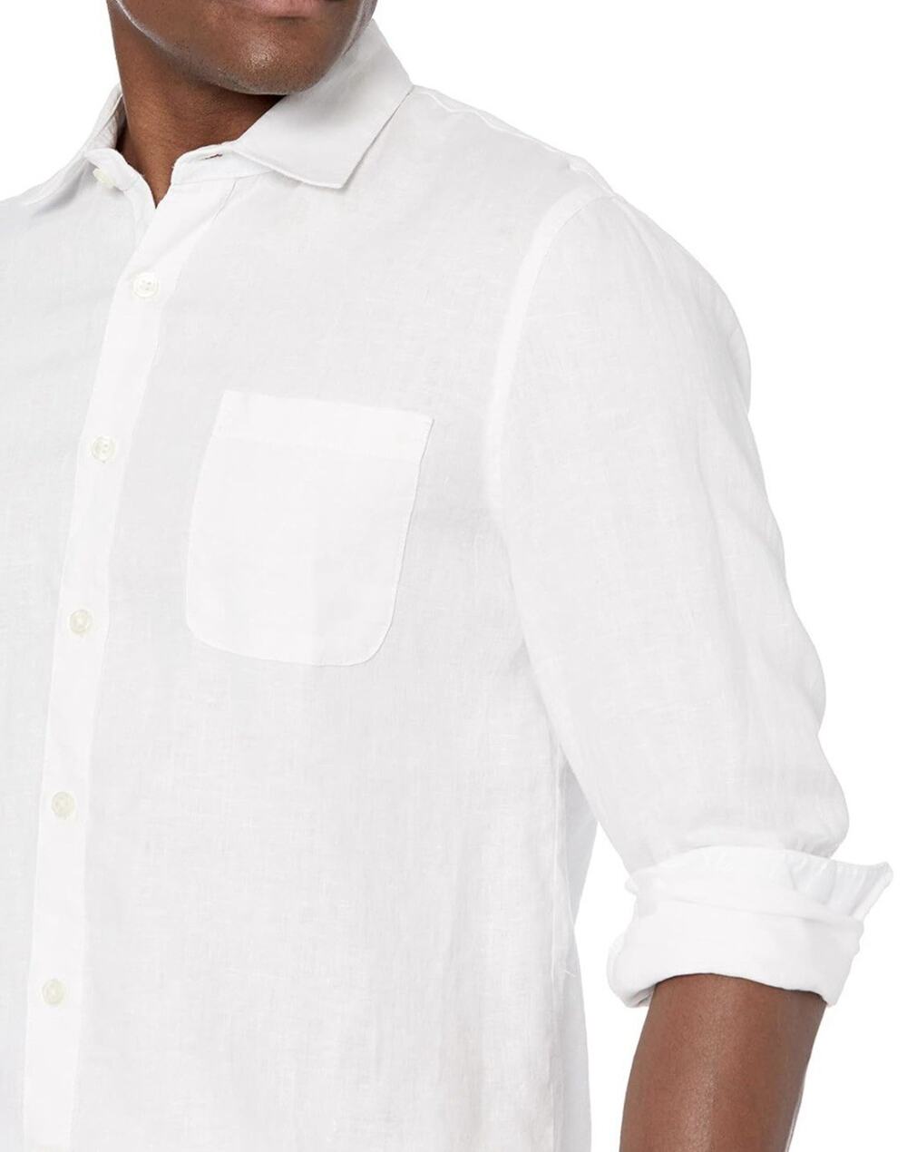 28 Palms White Linen Button-Down Shirt Men’s M Long Sleeve Resort Casual